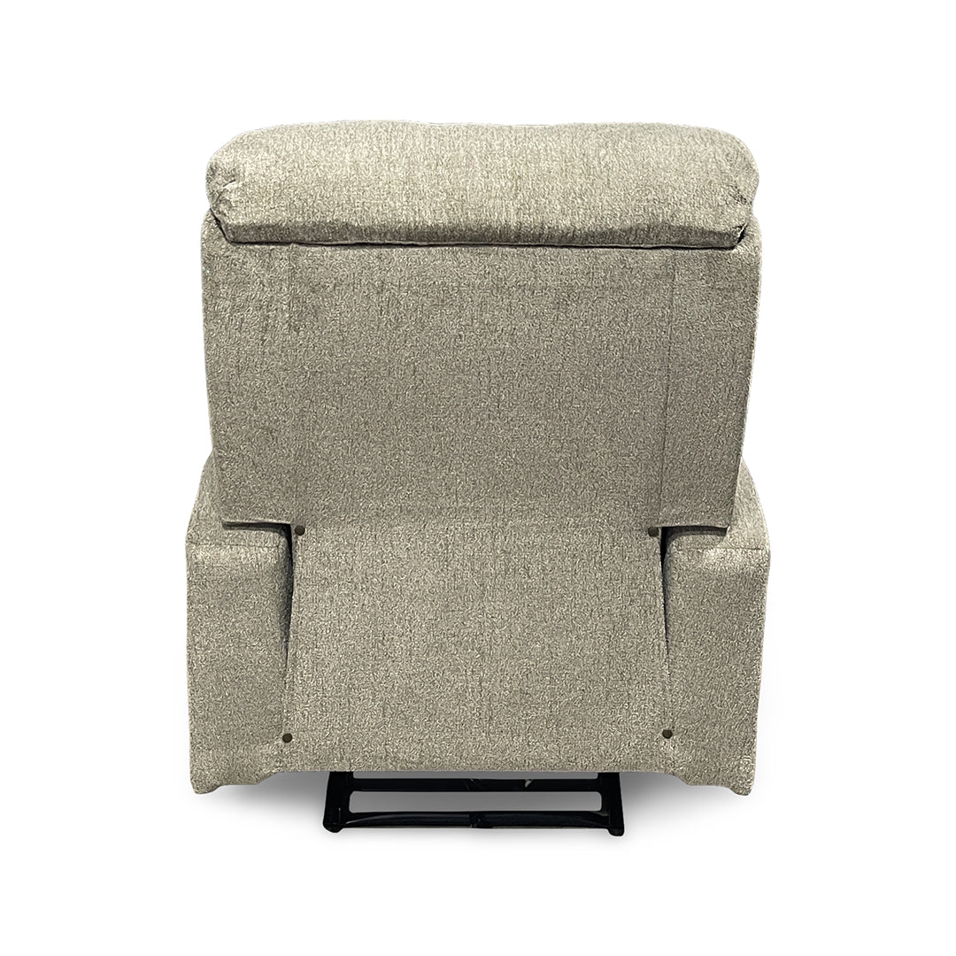 Kenley Space Saver Power Recliner from Best Home Furnishings in Beige Performance Fabric, Made in USA - Reclined position
