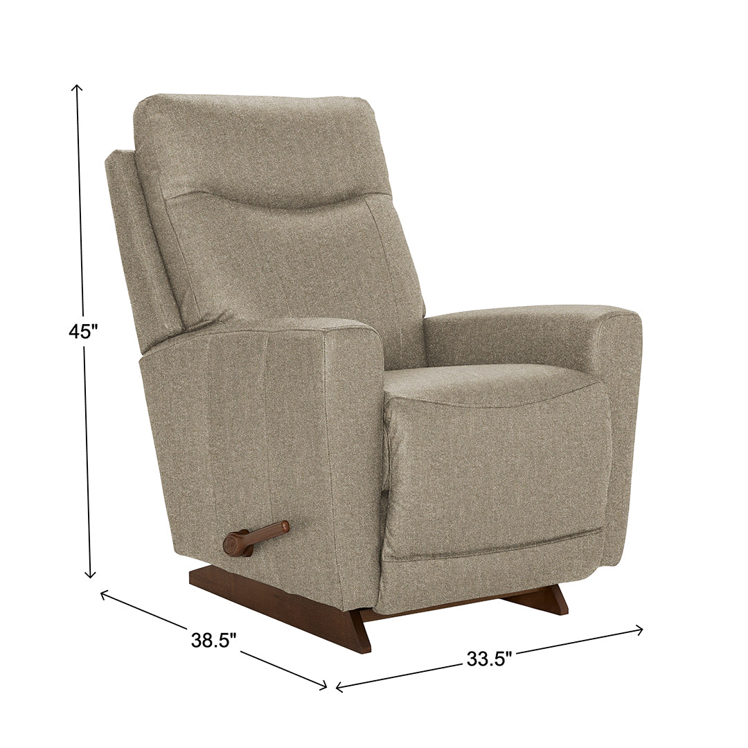 Kodie Rocker Recliner from La-Z-Boy Incorporated in Performance Fabric, Made in USA - Reclined position