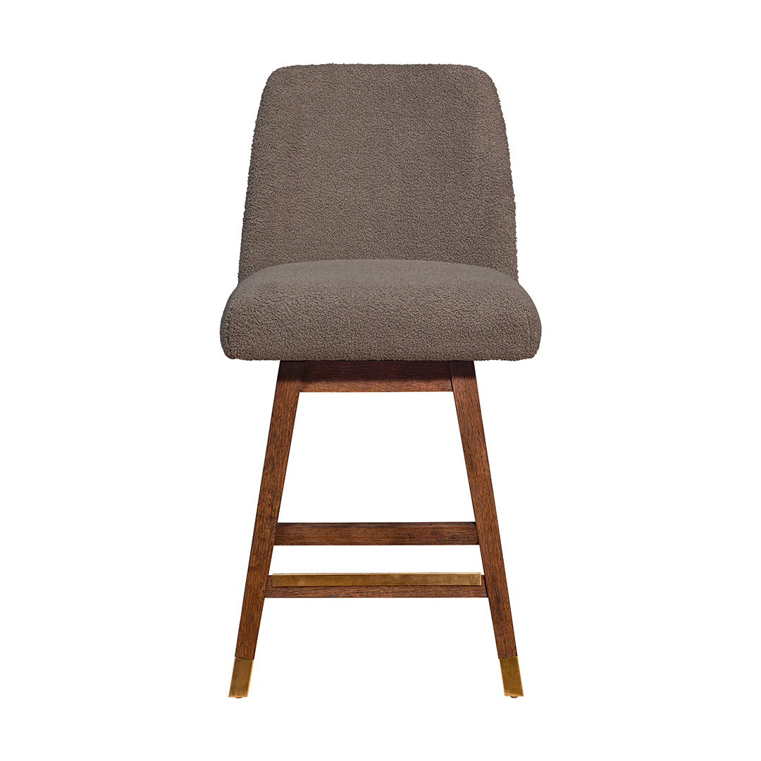 Amelia Upholstered Swivel Stool - Brown