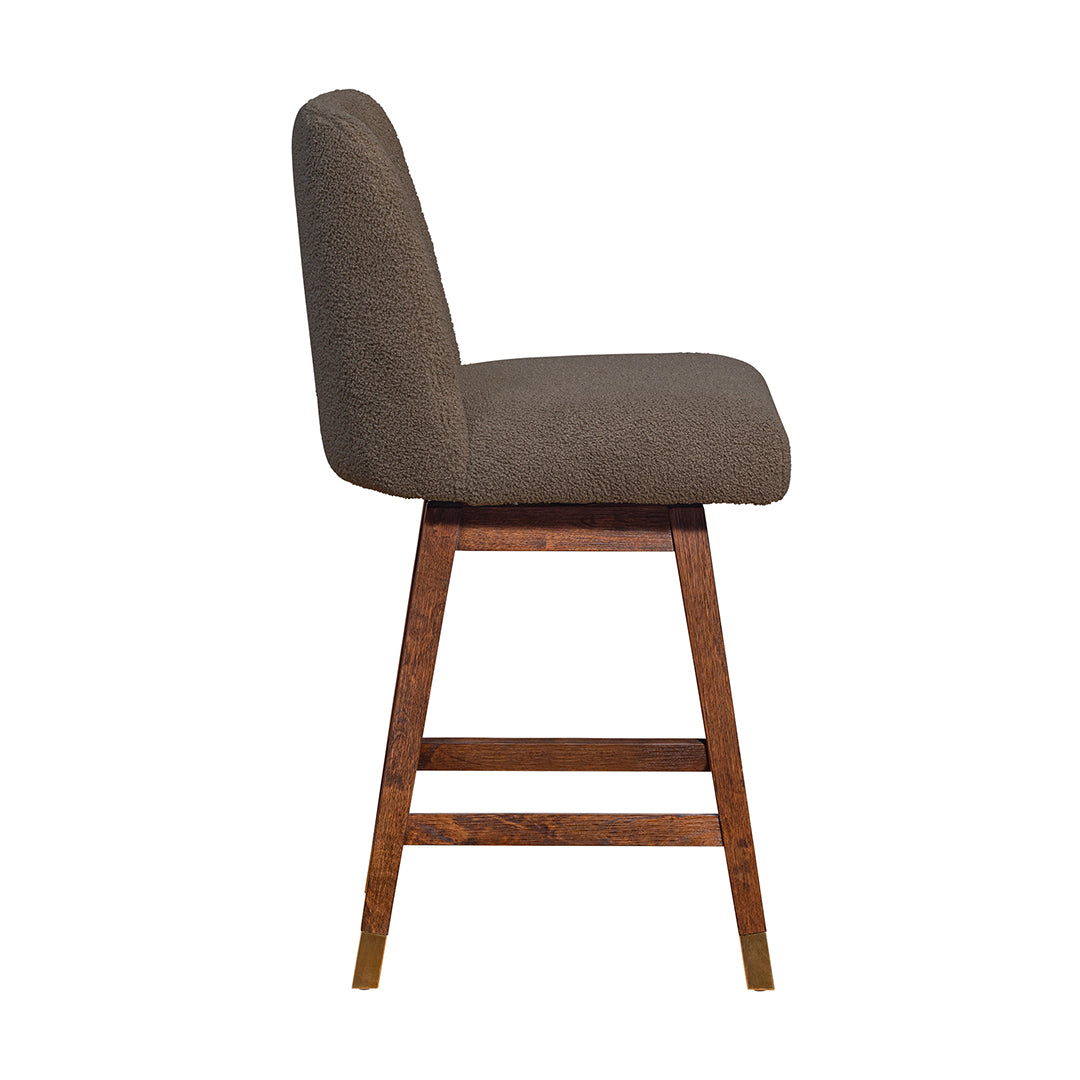 Amelia Upholstered Swivel Stool - Brown