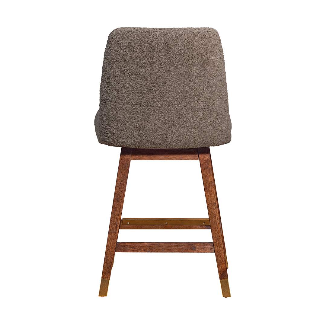 Amelia Upholstered Swivel Stool - Brown