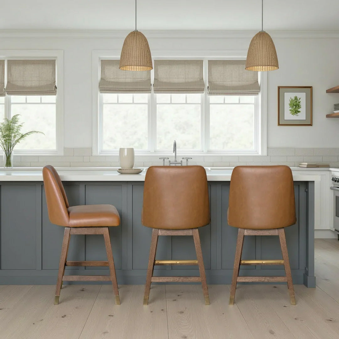 Amelia Upholstered Swivel Stool