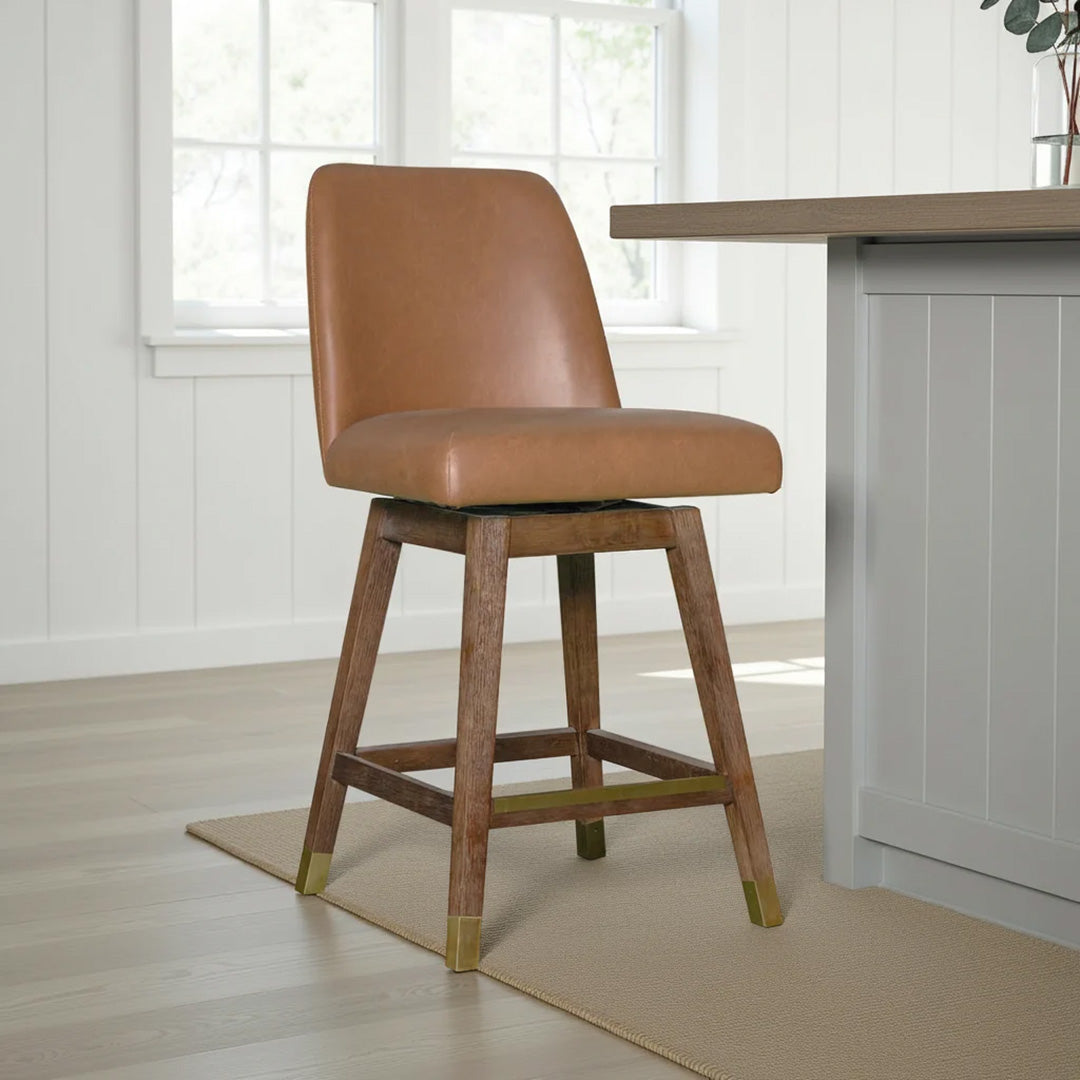 Amelia Upholstered Swivel Stool