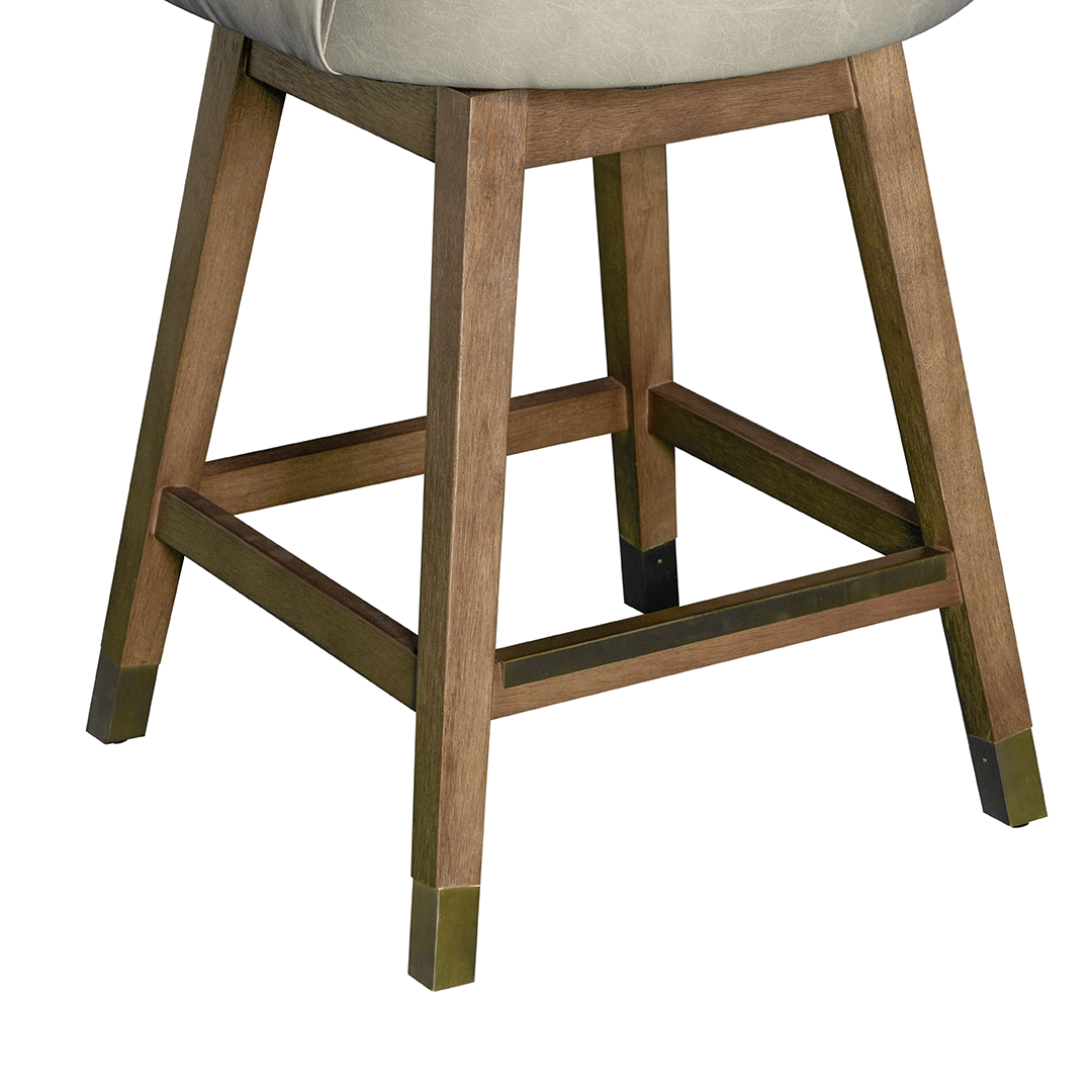Amelia Upholstered Swivel Stool - Beige