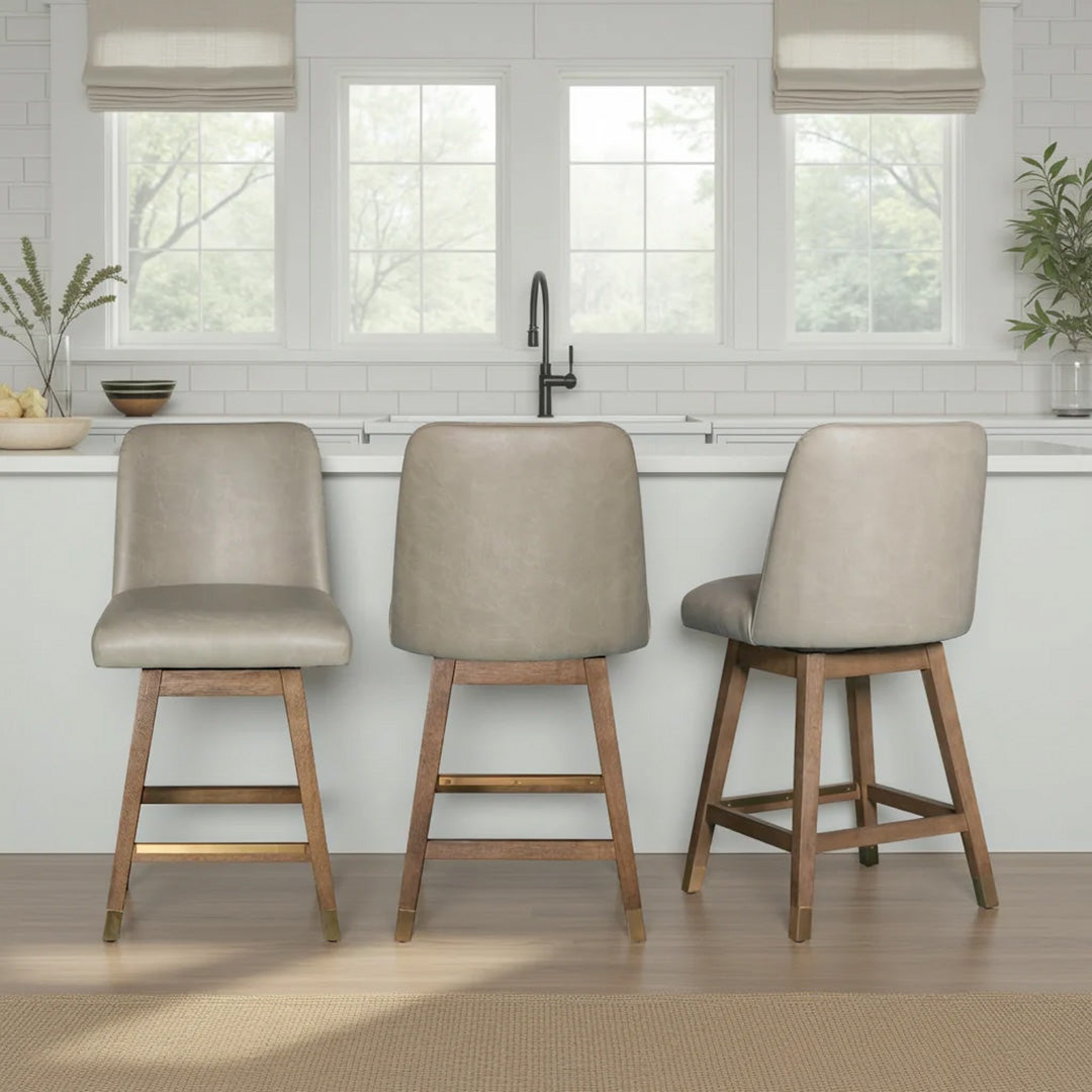 Amelia Upholstered Swivel Stool