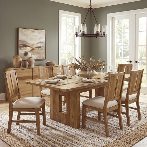 Brown Solid wood La Jolla Dining Set (5pc) (Seats 6-8) from Napa Furniture Designs - Side view