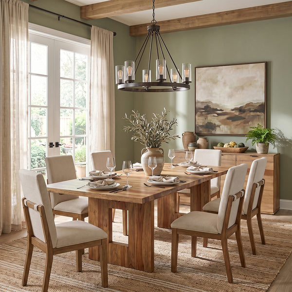 Brown Performance Fabric La Jolla Upholstered Side Chair from Napa Furniture Designs - Side view