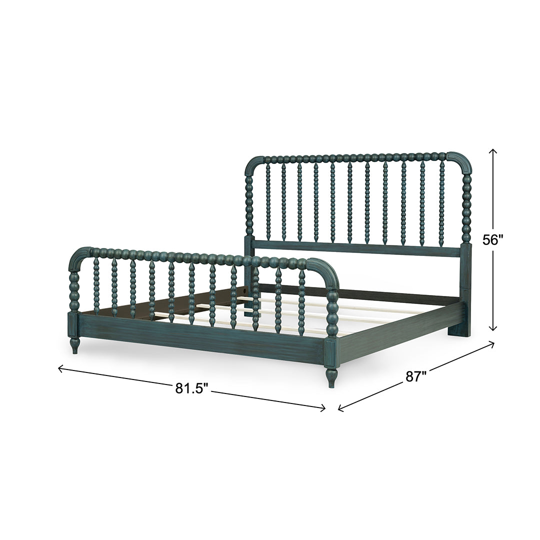 Lake House Blue Spindle Bed from Legacy Classic Furniture in Queen Veneer - Blue finish