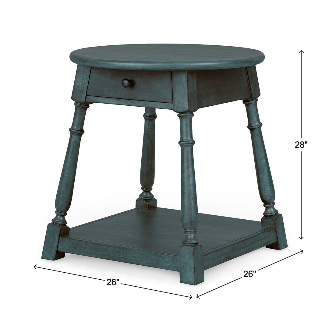 Lake House End Table from Legacy Classic Furniture in Veneer - Blue finish