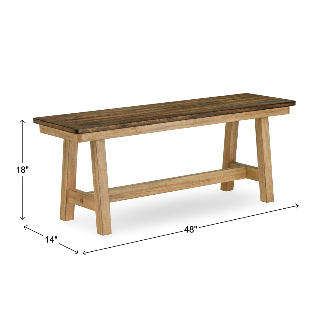 Lindsey Farm Bench from Liberty Furniture in Veneer - Armrest detail