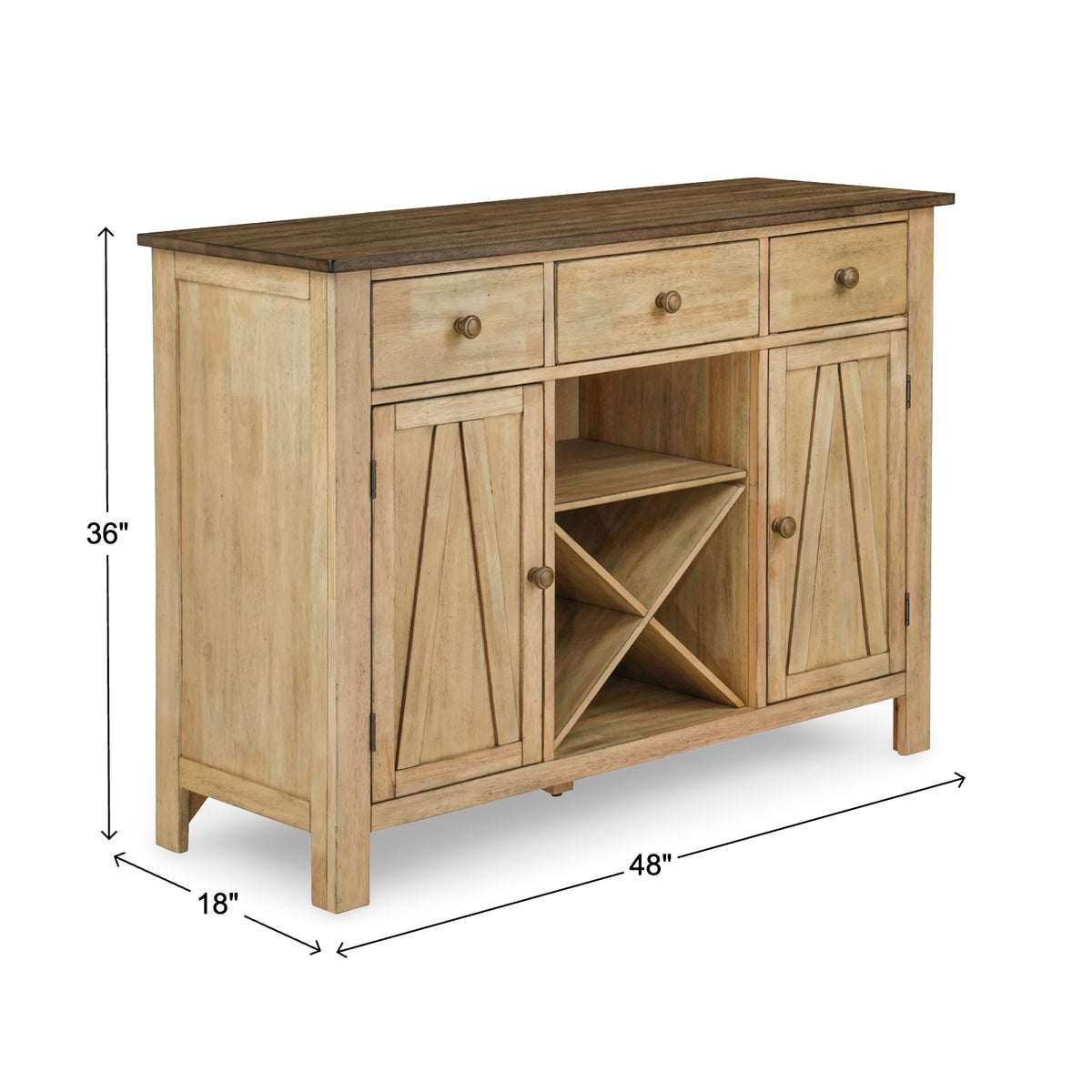 Lindsey Farm Server from Liberty Furniture in Veneer - Armrest detail