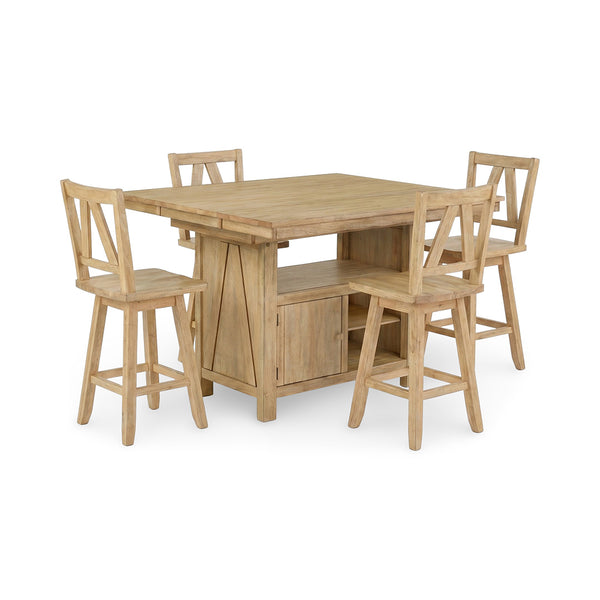 Lindsey Farm Counter Dining Set (5pc) (Seats 4-6) from Liberty Furniture in Veneer with Butterfly Leaf, Extension Leaf - Armrest detail
