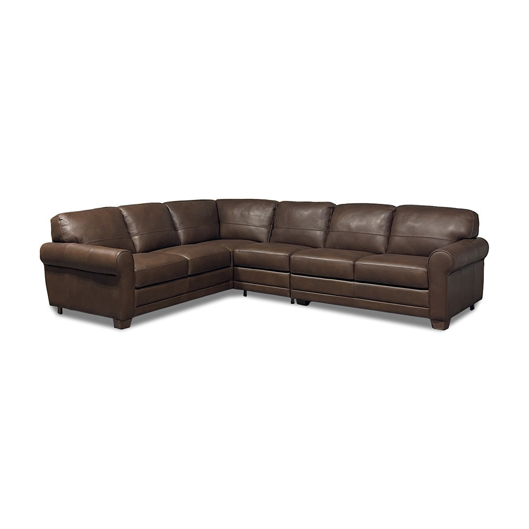 Livorno Leather Sectional II with Ottoman