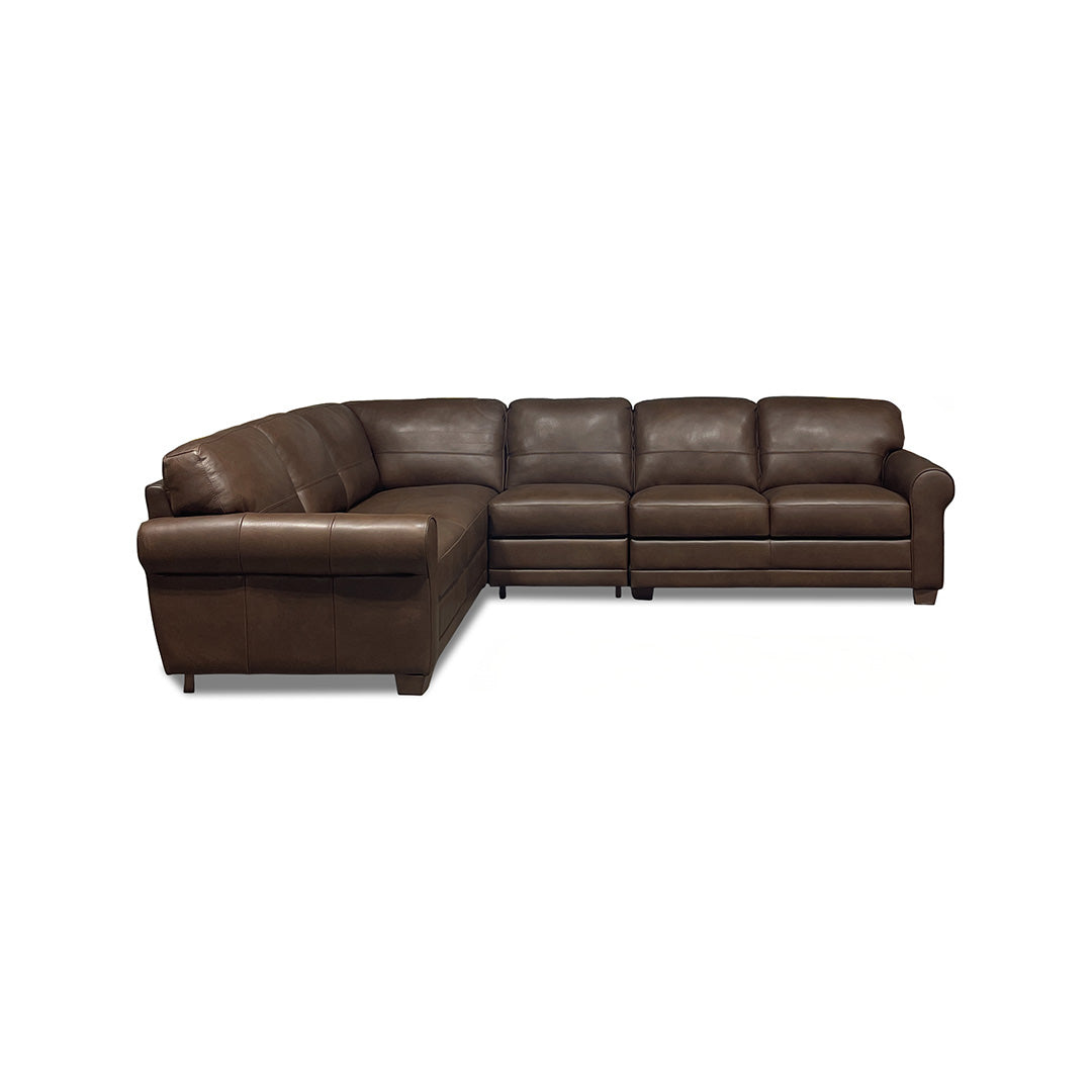 Livorno Leather Sectional II with Ottoman