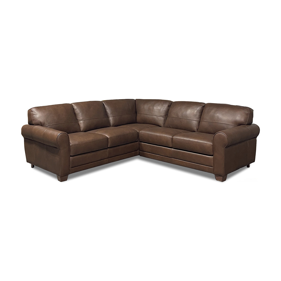 Brown Italian leather sectional