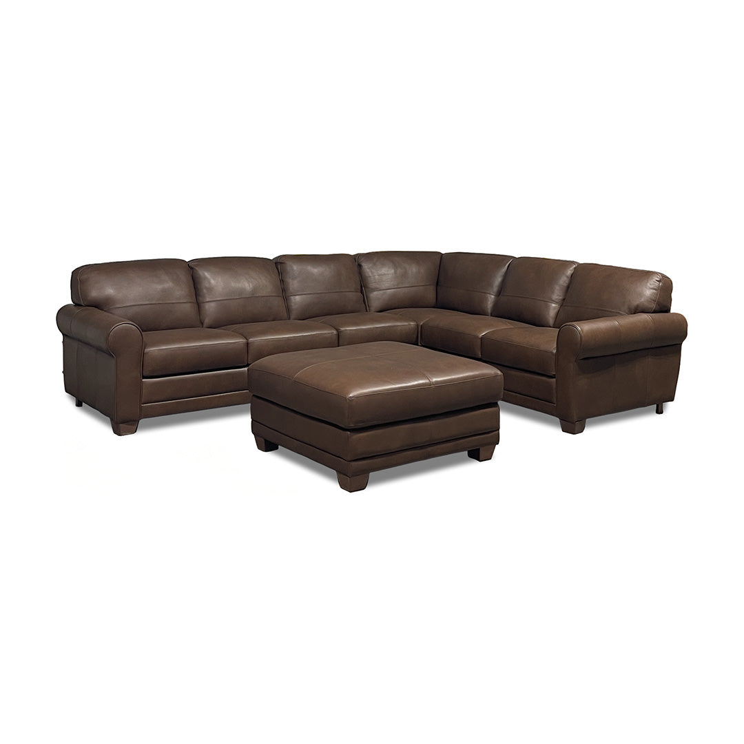 Livorno Leather Sectional II with Ottoman