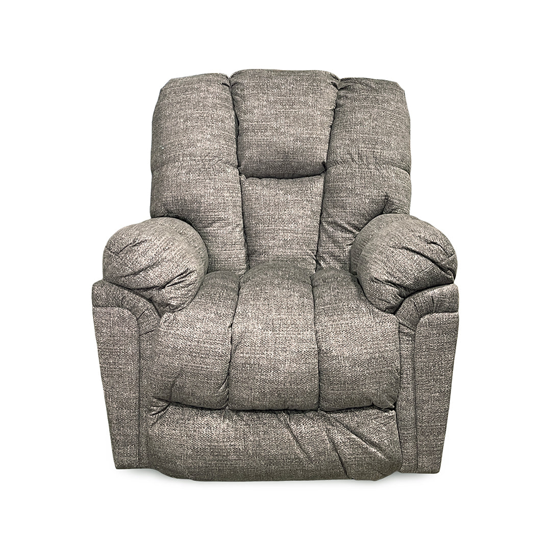 Lucas Power Rocker Recliner from Best Home Furnishings in Gray Polyester with Power Recline, Power Recline, Made in USA - Reclined position