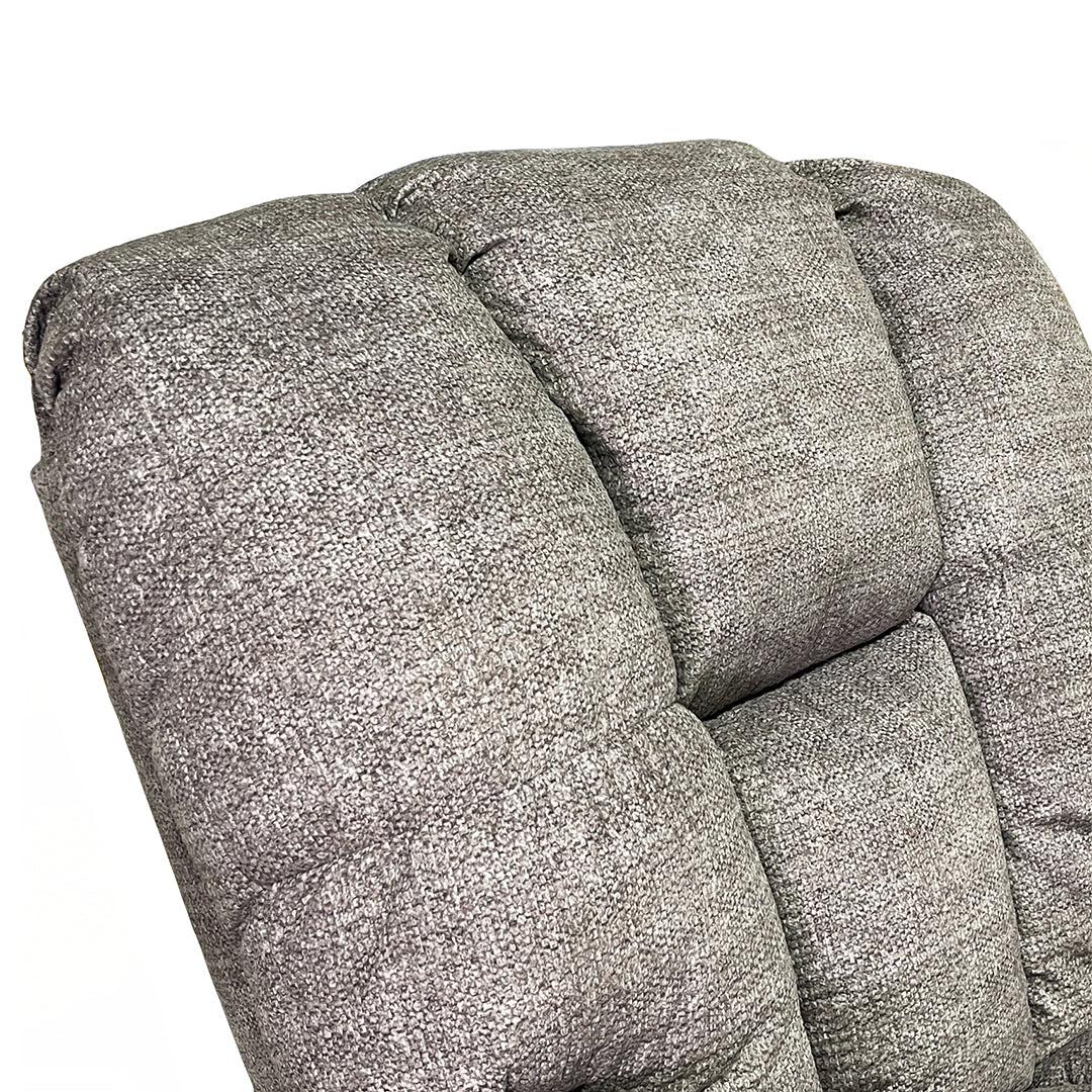 Lucas Power Rocker Recliner from Best Home Furnishings in Gray Polyester with Power Recline, Power Recline, Made in USA - Reclined position