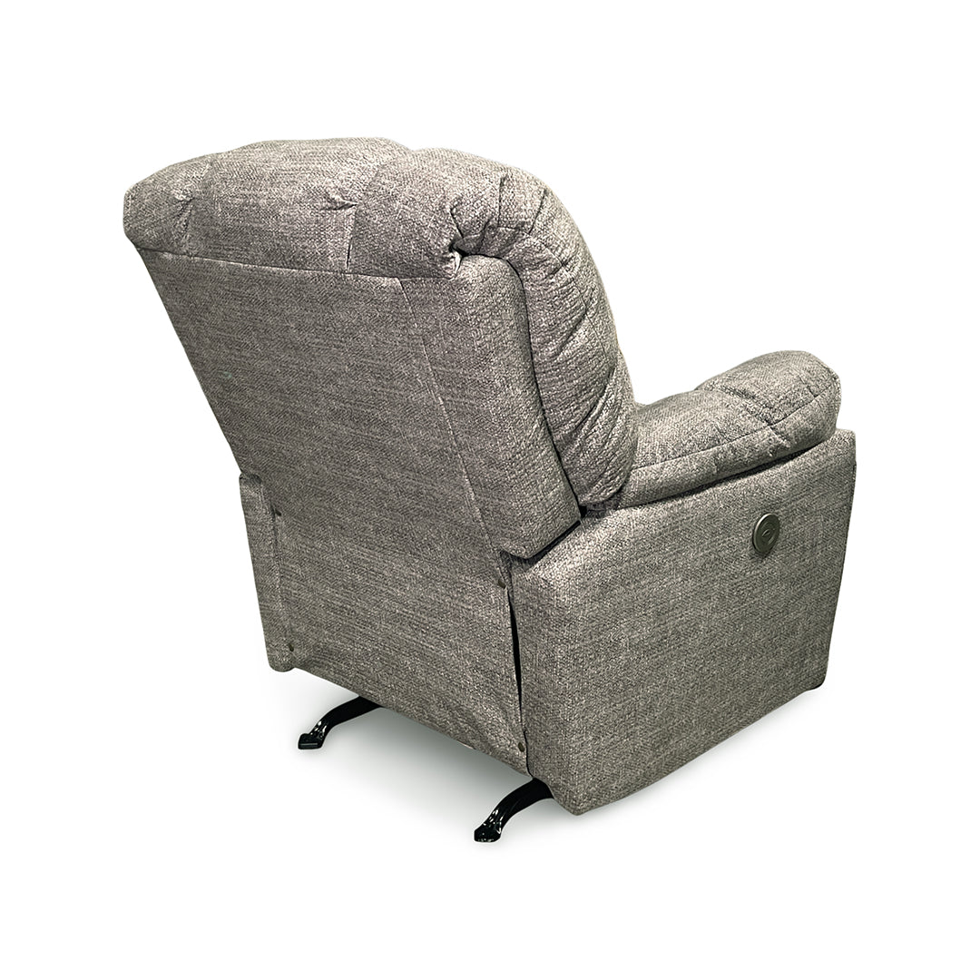 Lucas Power Rocker Recliner from Best Home Furnishings in Gray Polyester with Power Recline, Power Recline, Made in USA - Reclined position
