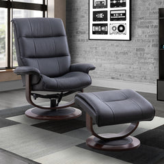 Knight Manual Swivel Recliner with Ottoman Furniture Fair