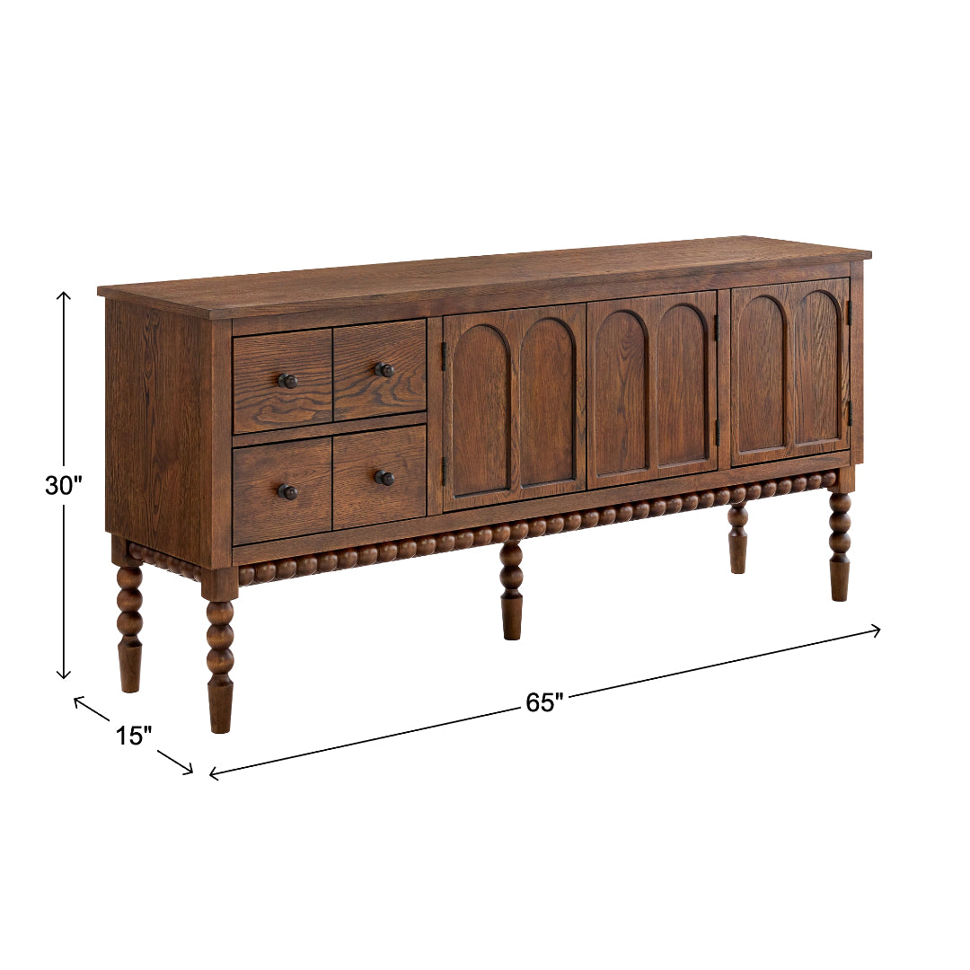 Mabel Console from Sandberg Furniture in Veneer with Wire Management - Console feature