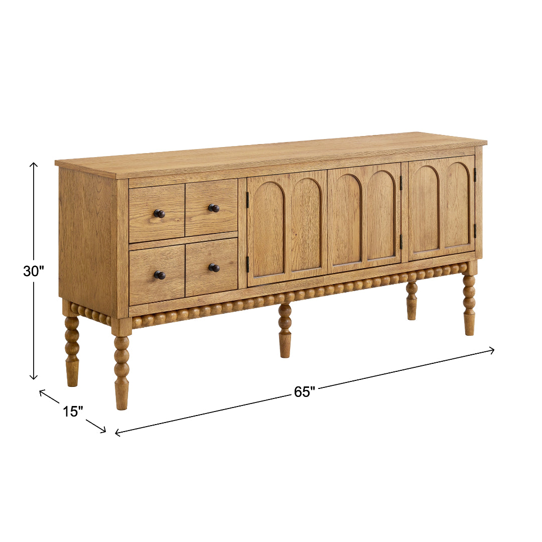 Mabel Console from Sandberg Furniture in Veneer with Wire Management - Console feature