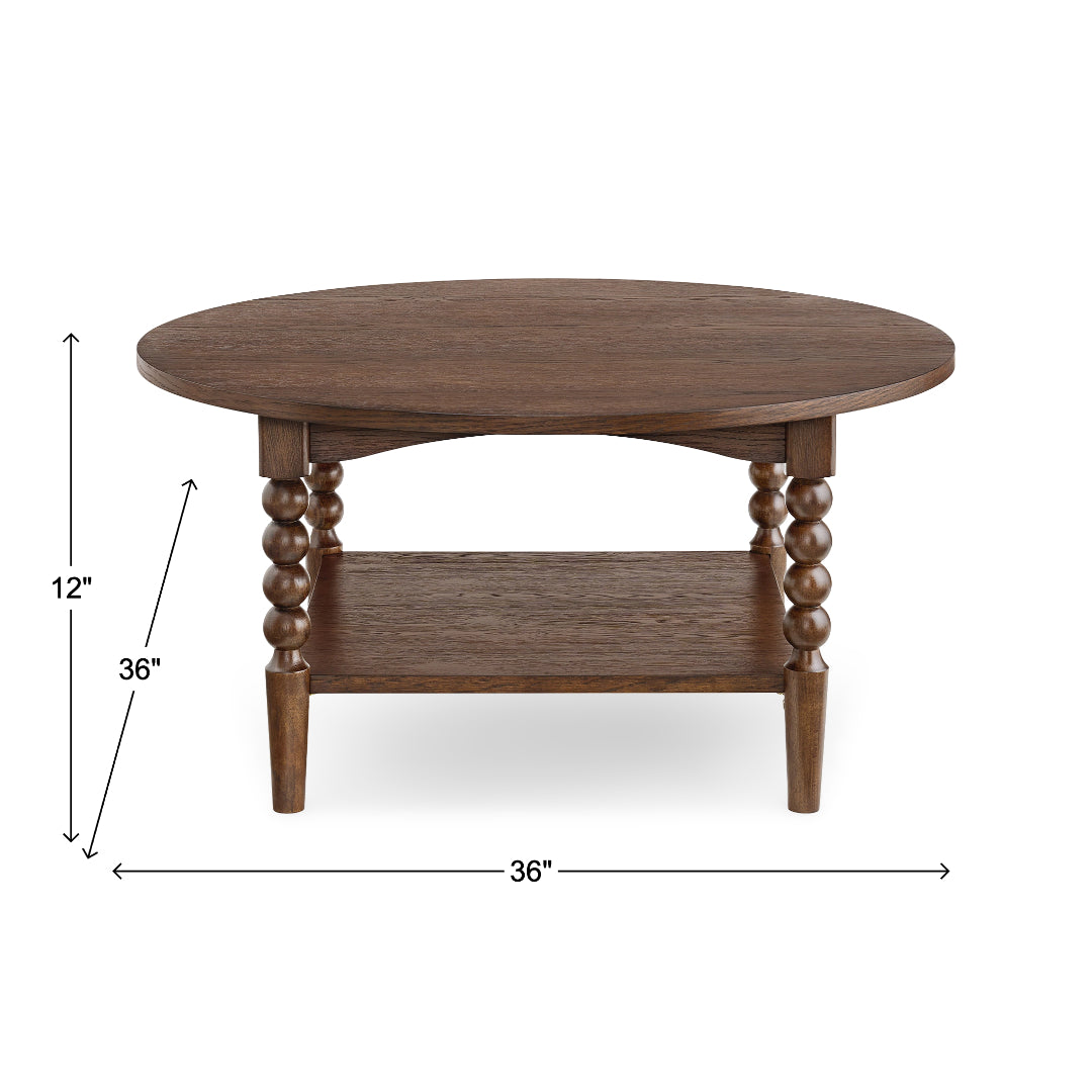 Mabel Round Cocktail Table from Sandberg Furniture in Veneer - Brown finish