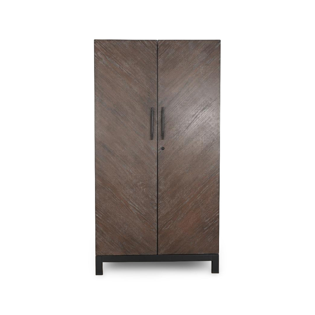 Malibu Bar Cabinet from Sunny Designs, Inc. in Brown Veneer with LED Lighting - Detail view