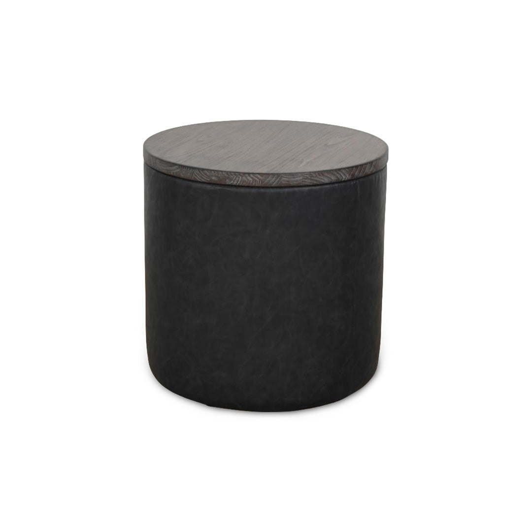 Malibu Round Storage Ottoman from Sunny Designs, Inc. in Brown Veneer with Storage, Storage - Storage feature
