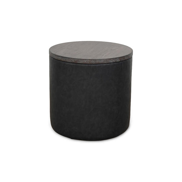 Malibu Round Storage Ottoman from Sunny Designs, Inc. in Brown Veneer with Storage, Storage - Storage feature