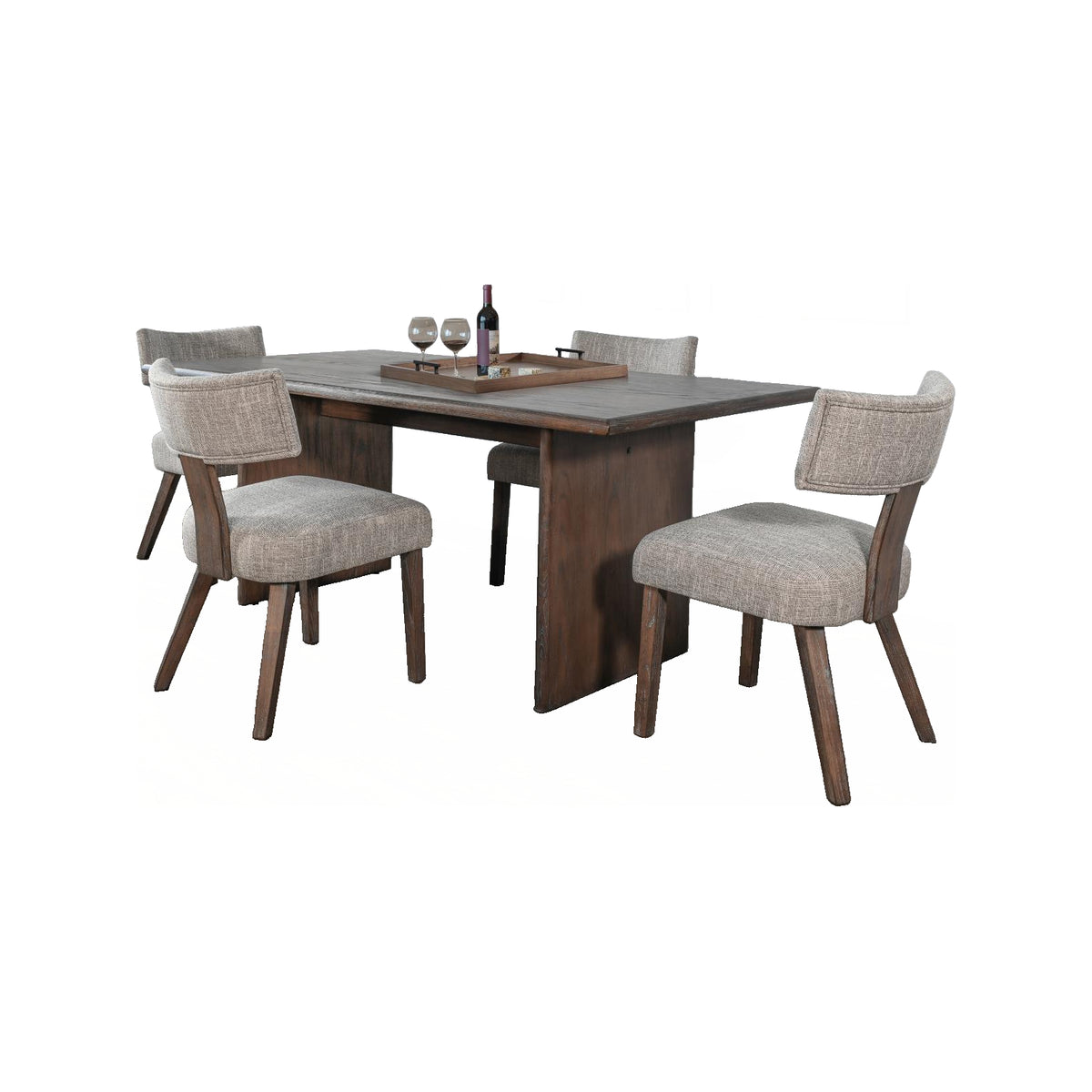 Malibu Dining Set (5pc) (Seats 4-6) from Sunny Designs, Inc. in Brown Upholstered