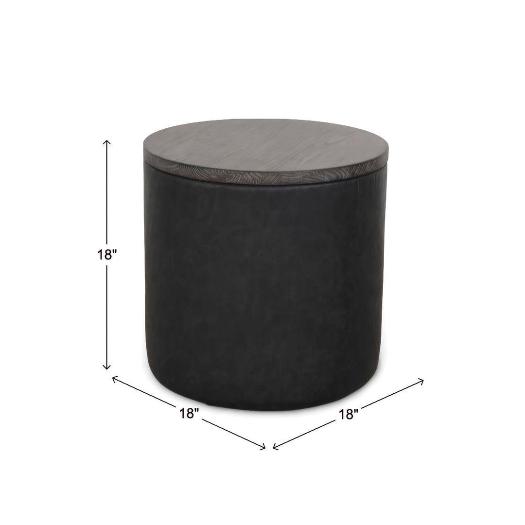 Malibu Round Storage Ottoman from Sunny Designs, Inc. in Brown Veneer with Storage, Storage - Storage feature