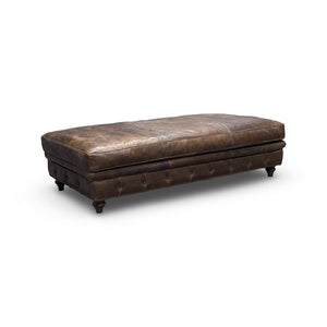 Manchester Leather Ottoman