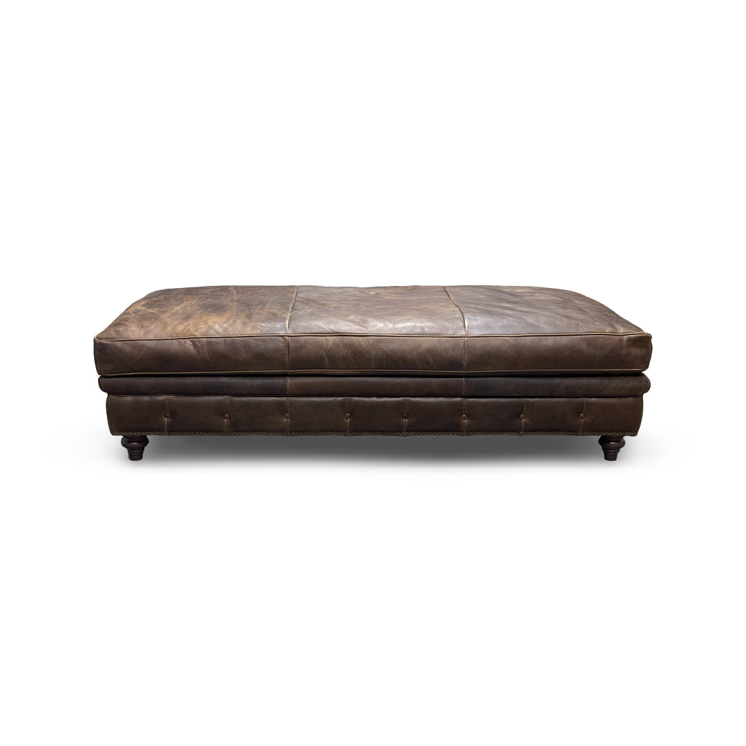 Manchester Leather Ottoman