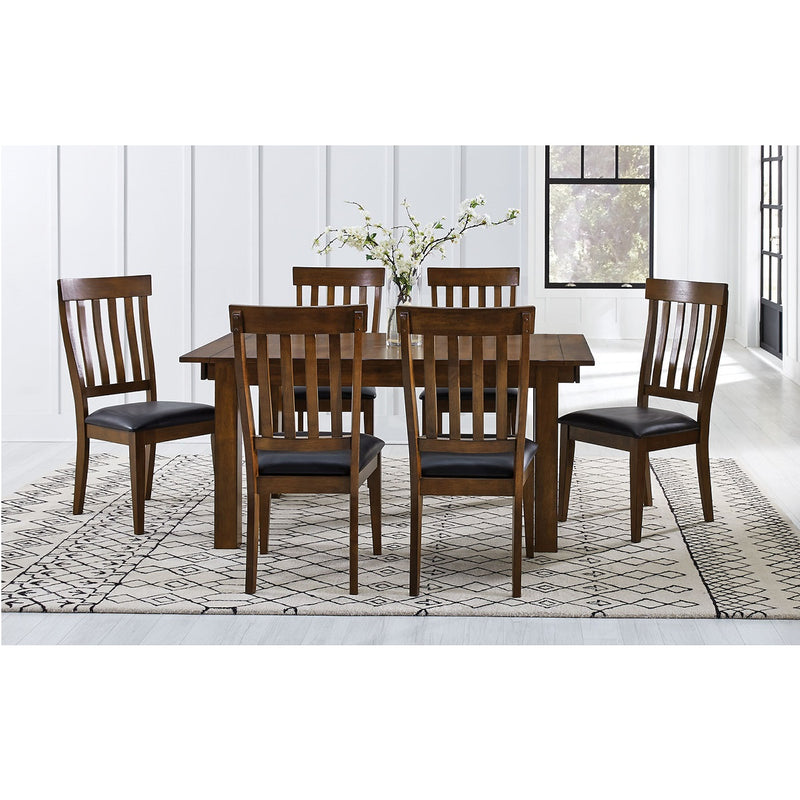 Solid wood rectangular dining table with chairs