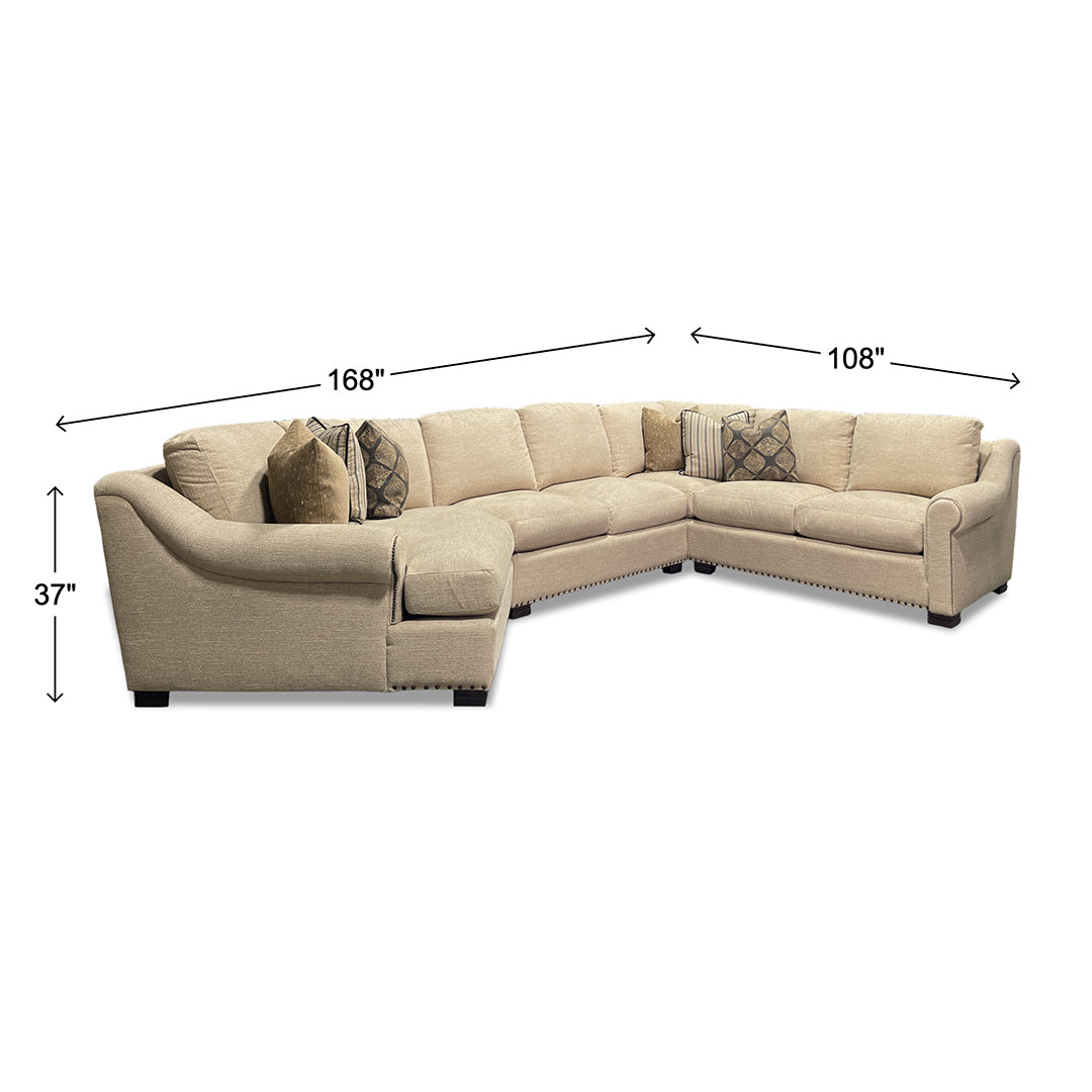 Beige Chenille Maxine Sectional (3 piece sectional) from Smith Brothers - Additional view 9