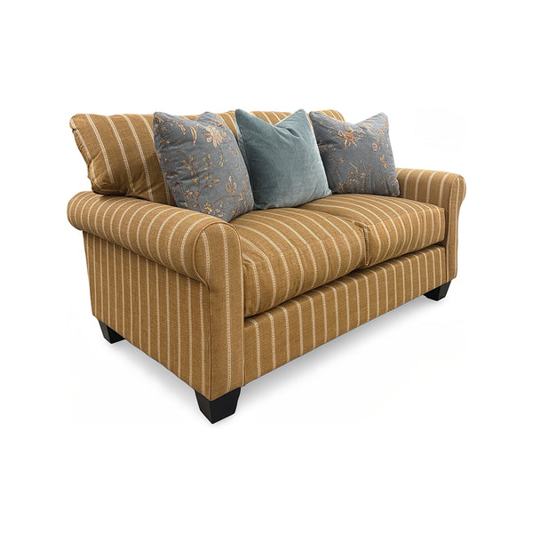 Meadowlark Loveseat from Michael Nicholas Designs in Brown Chenille with Accent Pillows, Hardwood Frame, Made in USA