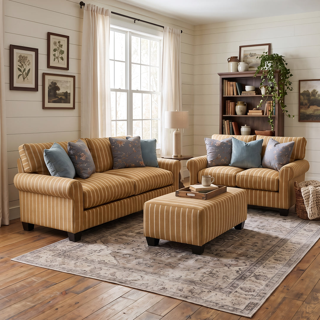 Meadowlark Oversized Ottoman from Michael Nicholas Designs in Brown Chenille with Hardwood Frame, Made in USA - Additional view 7