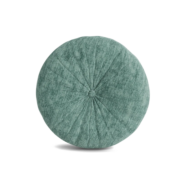 Joybird greenish blue round accent throw pillow
