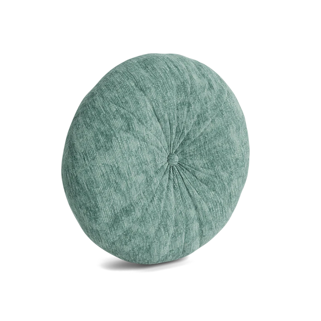 Joybird greenish blue round accent throw pillow
