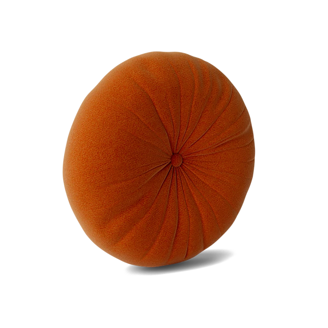 Joybird orange round accent throw pillow
