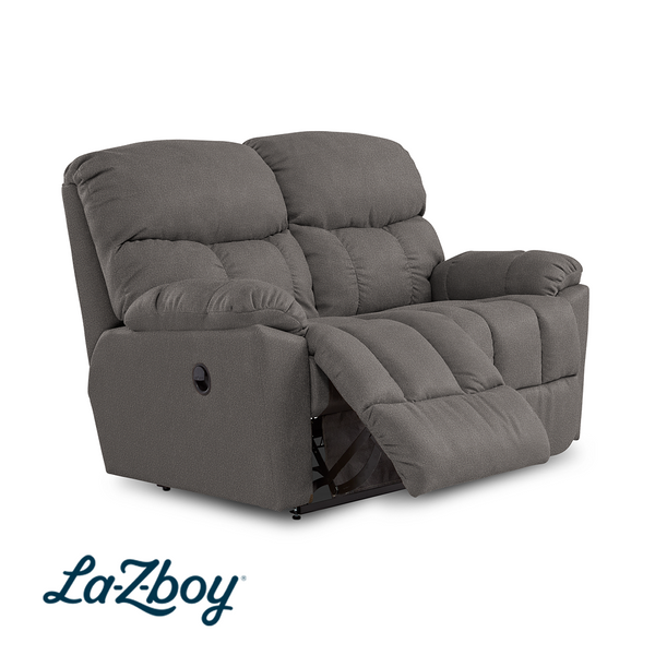 Morrison Reclining Loveseat from La-Z-Boy Incorporated in Gray with Manual Recline, Made in USA