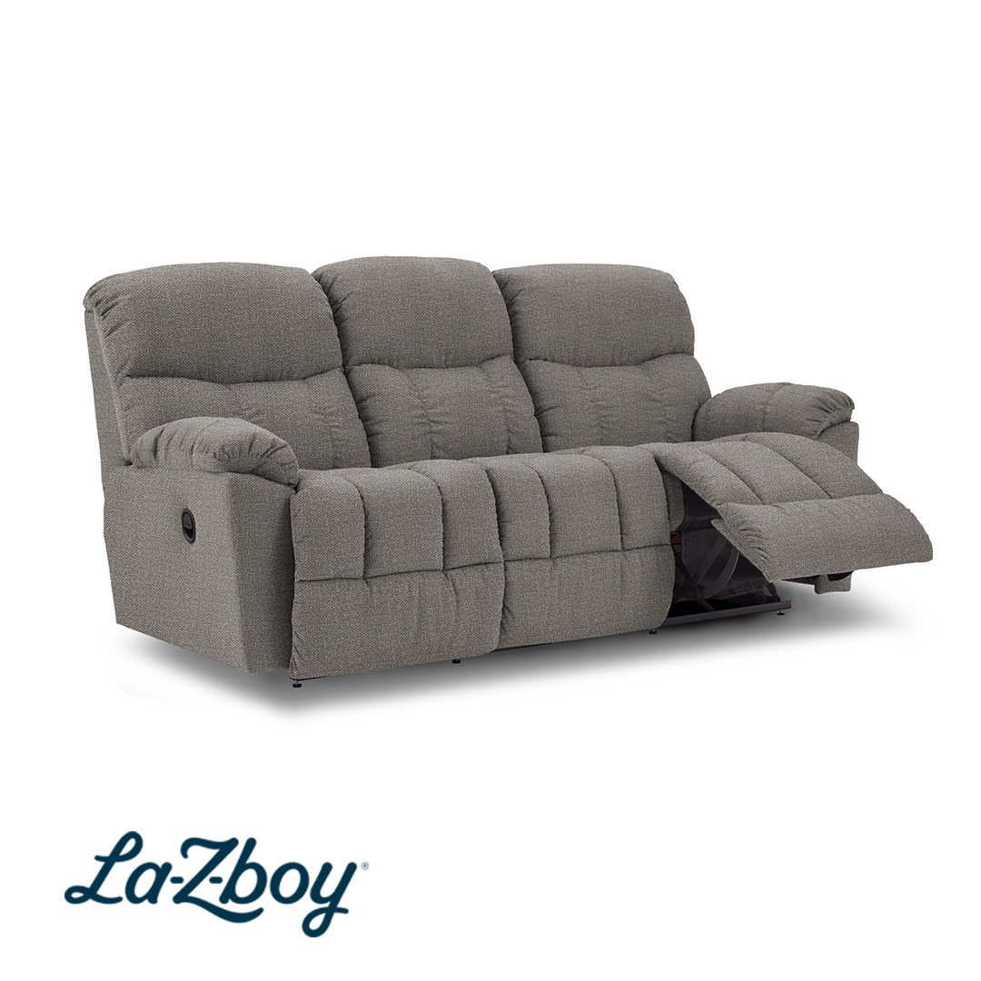 Morrison Reclining Sofa from La-Z-Boy Incorporated in Gray with Manual Recline, Made in USA