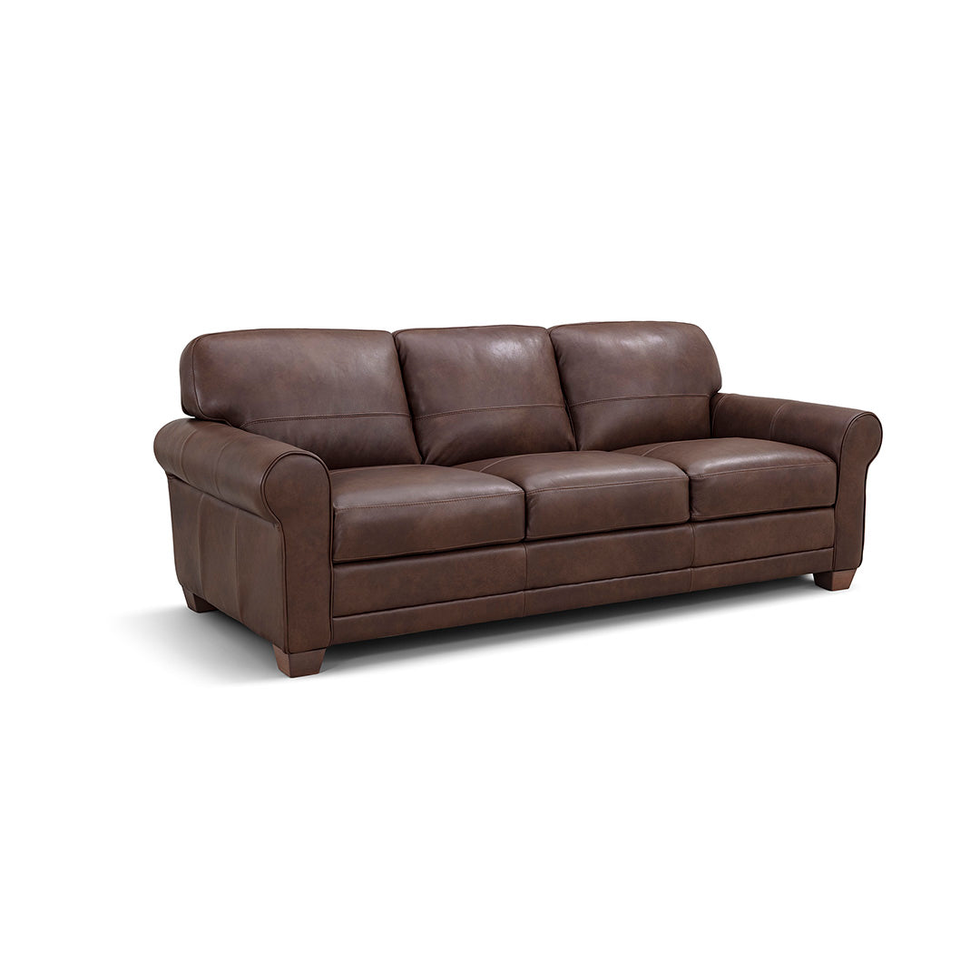 Brown leather sofa