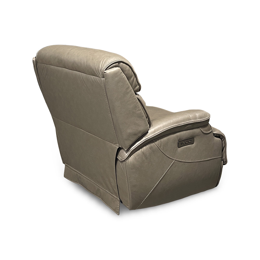 Naples Leather Zero-G Power Recliner from Cheers in Beige with USB Port, Zero Gravity - Reclined position