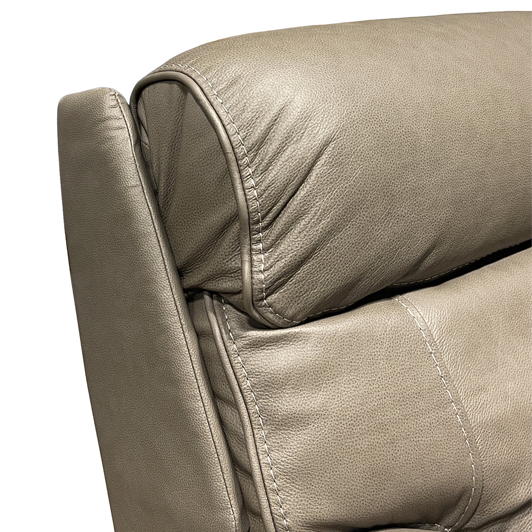 Naples Leather Zero-G Reclining Loveseat from Cheers in Beige with Power Recline, USB Port - Reclined position