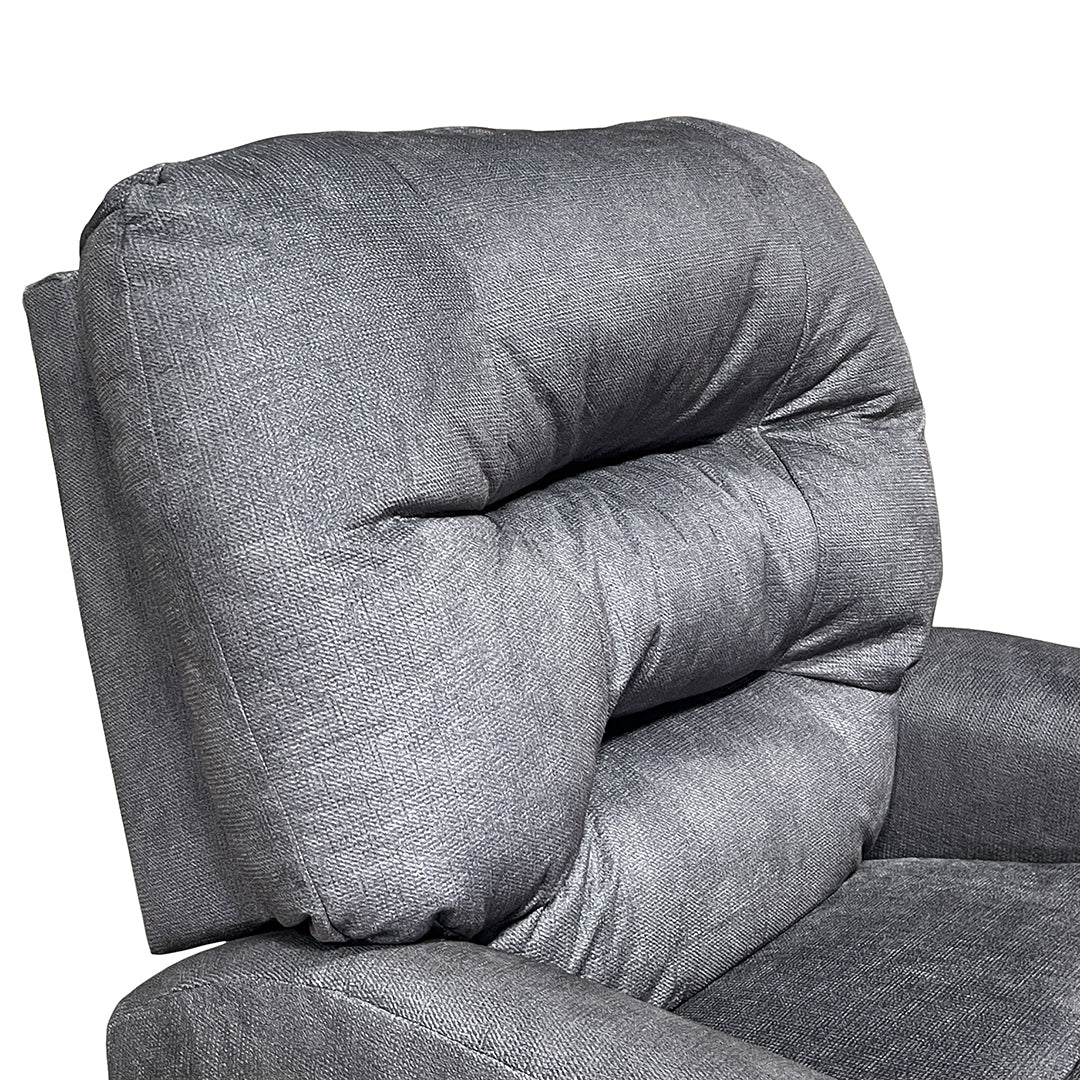 Nika Swivel Glider Recliner from Best Home Furnishings in Gray Polyester, Made in USA - Reclined position