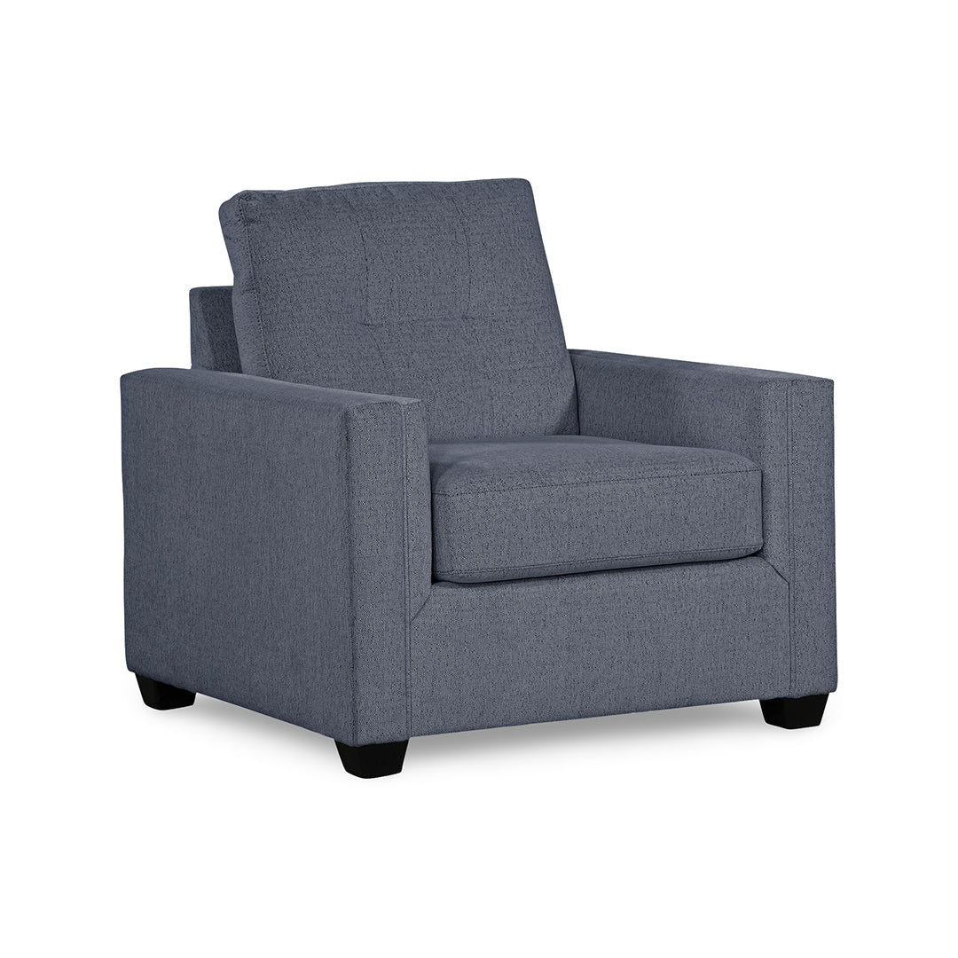 North Sofa and Chair from Washington with Accent Pillows, Reversible Cushions, Made in USA - Blue finish