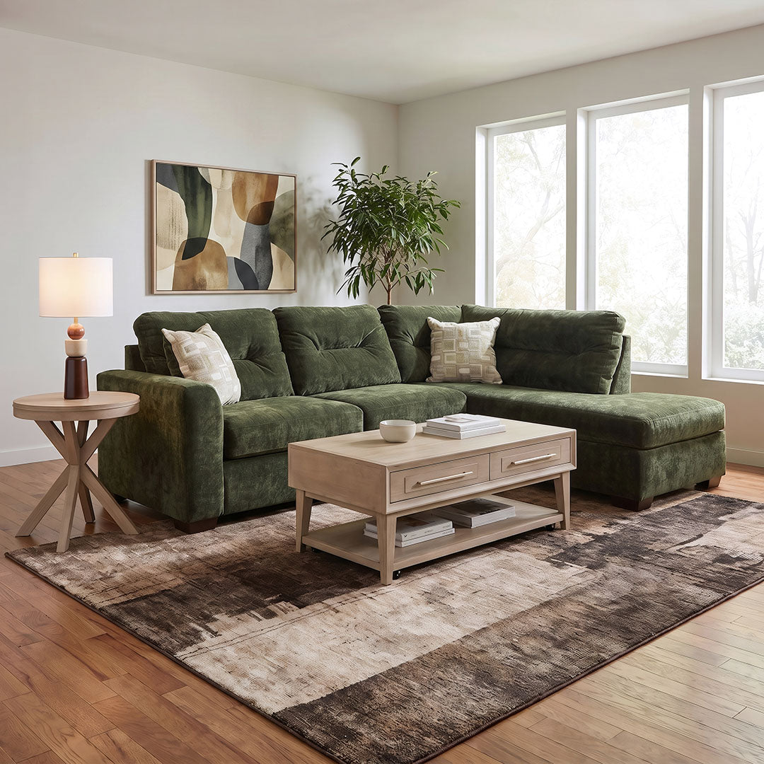 Olivia Sectional (2-Piece) from Peak Living in Green Polyester - Additional view 14