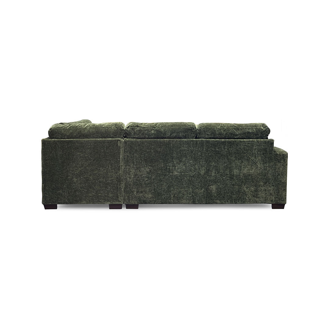 Olivia Sectional (2-Piece) from Peak Living in Green Polyester with Accent Pillows, Reversible Cushions - Additional view 19